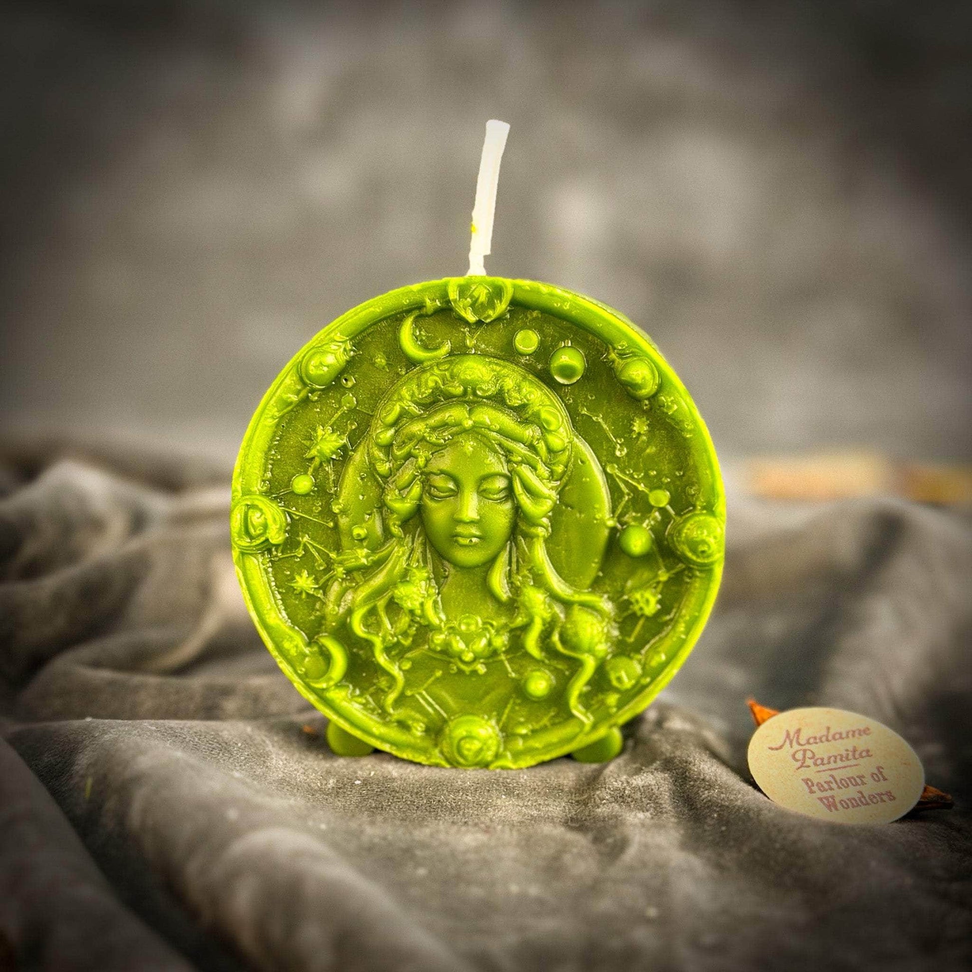 Parlour of Wonders Beeswax Candle Green (Prosperity) Beeswax Virgo Maiden Zodiac Spell Candle Beeswax Virgo Maiden Zodiac Spell Candle