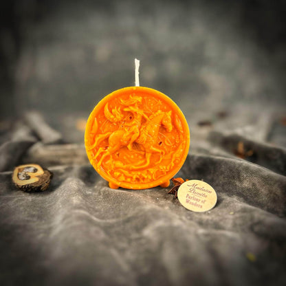 Parlour of Wonders Beeswax Candle Orange (Removing Blocks) Beeswax Sagittarius Archer Zodiac Spell Candle Beeswax Sagittarius Archer Zodiac Spell Candle