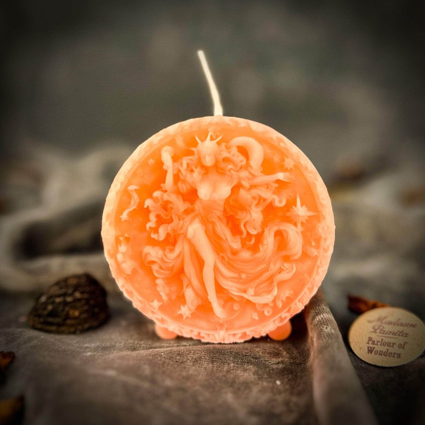 Parlour of Wonders Beeswax Candle Pink (Romance) Beeswax Aquarius Water Bearer Zodiac Spell Candle Beeswax Aquarius Water Bearer Zodiac Spell Candle