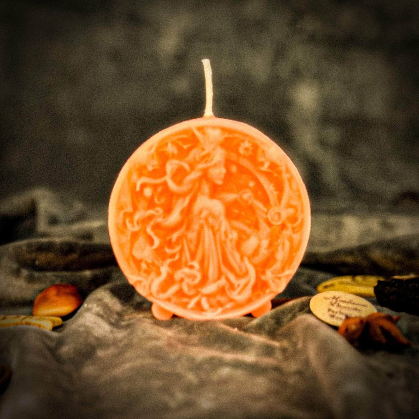 Parlour of Wonders Beeswax Candle Pink (Romance) Beeswax Libra Scales Zodiac Spell Candle Beeswax Libra Scales Zodiac Spell Candle