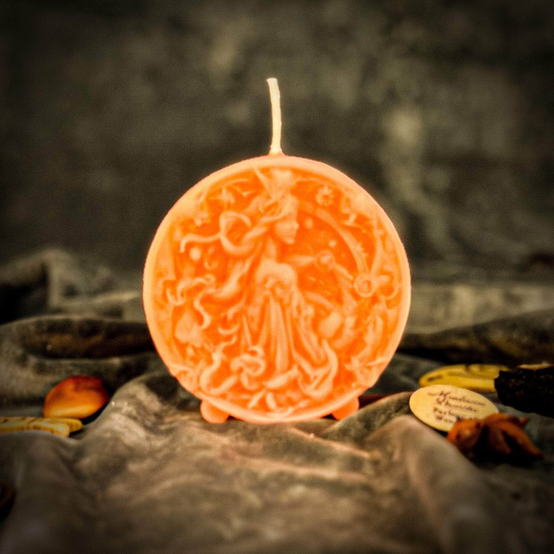 Parlour of Wonders Beeswax Candle Pink (Romance) Beeswax Libra Scales Zodiac Spell Candle Beeswax Libra Scales Zodiac Spell Candle