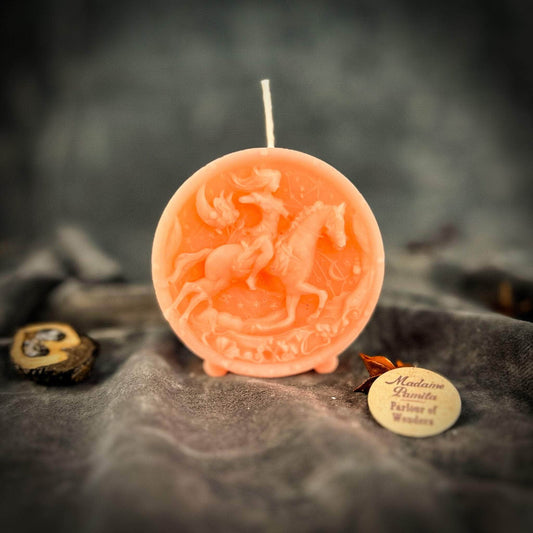 Parlour of Wonders Beeswax Candle Pink (Romance) Beeswax Sagittarius Archer Zodiac Spell Candle Beeswax Sagittarius Archer Zodiac Spell Candle