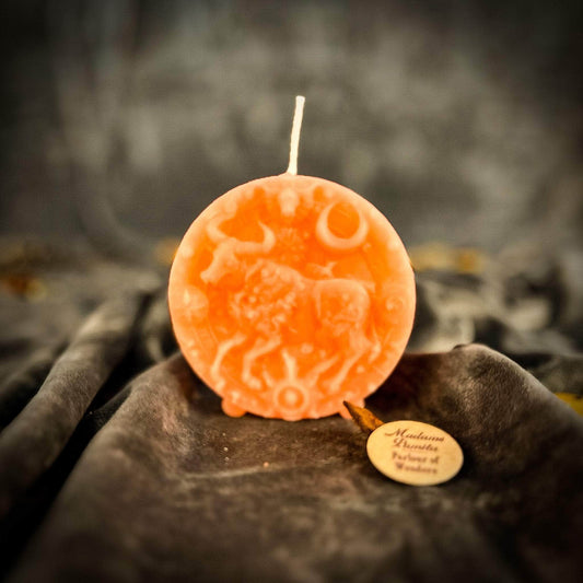 Parlour of Wonders Beeswax Candle Pink (Romance) Beeswax Taurus Bull Zodiac Spell Candle Beeswax Taurus Bull Zodiac Spell Candle