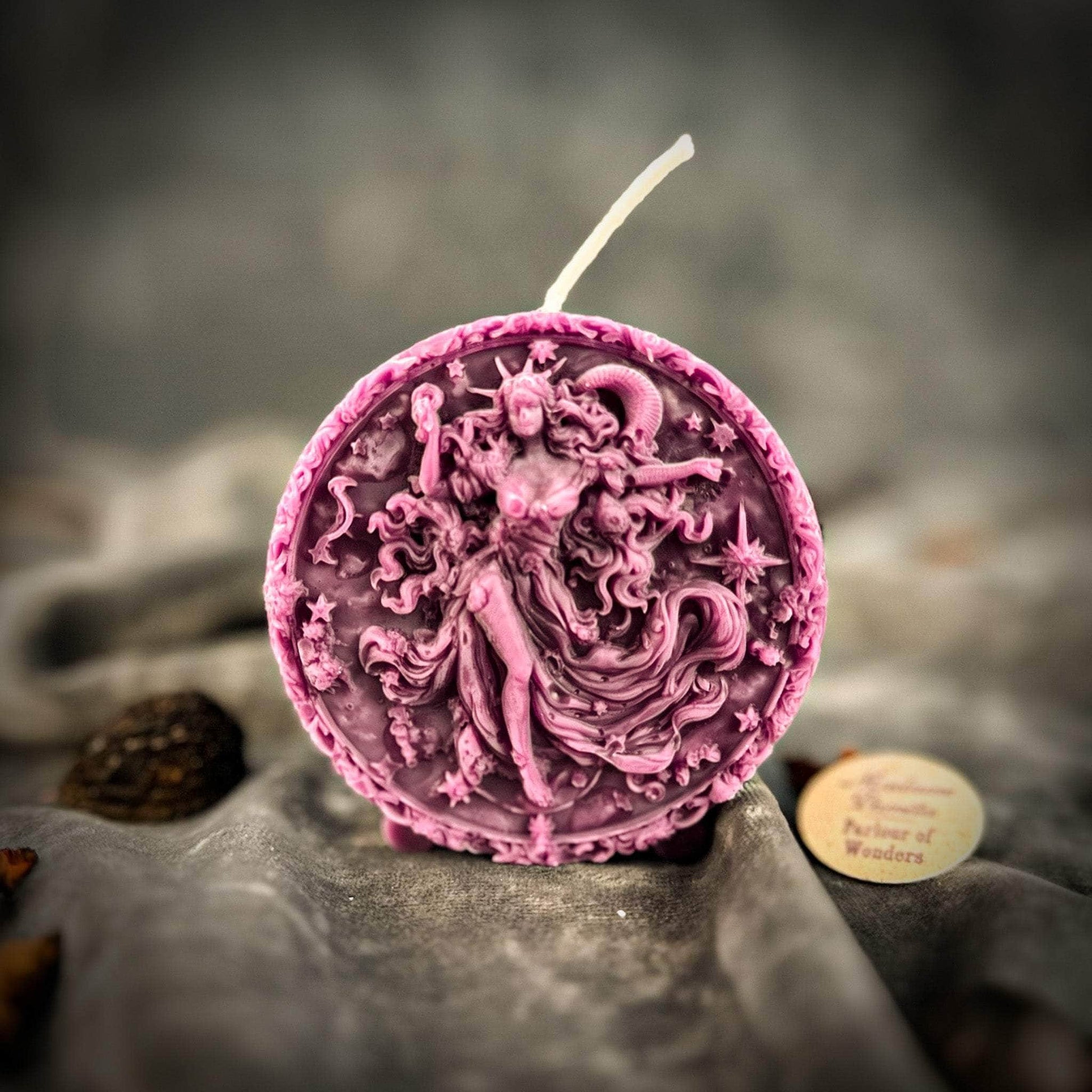 Parlour of Wonders Beeswax Candle Purple (Power) Beeswax Aquarius Water Bearer Zodiac Spell Candle Beeswax Aquarius Water Bearer Zodiac Spell Candle