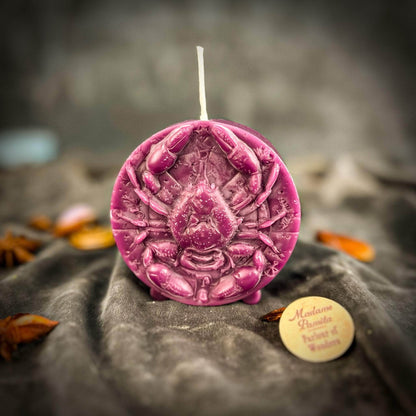 Parlour of Wonders Beeswax Candle Purple (Power) Beeswax Cancer Crab Zodiac Spell Candle Beeswax Cancer Crab Zodiac Spell Candle
