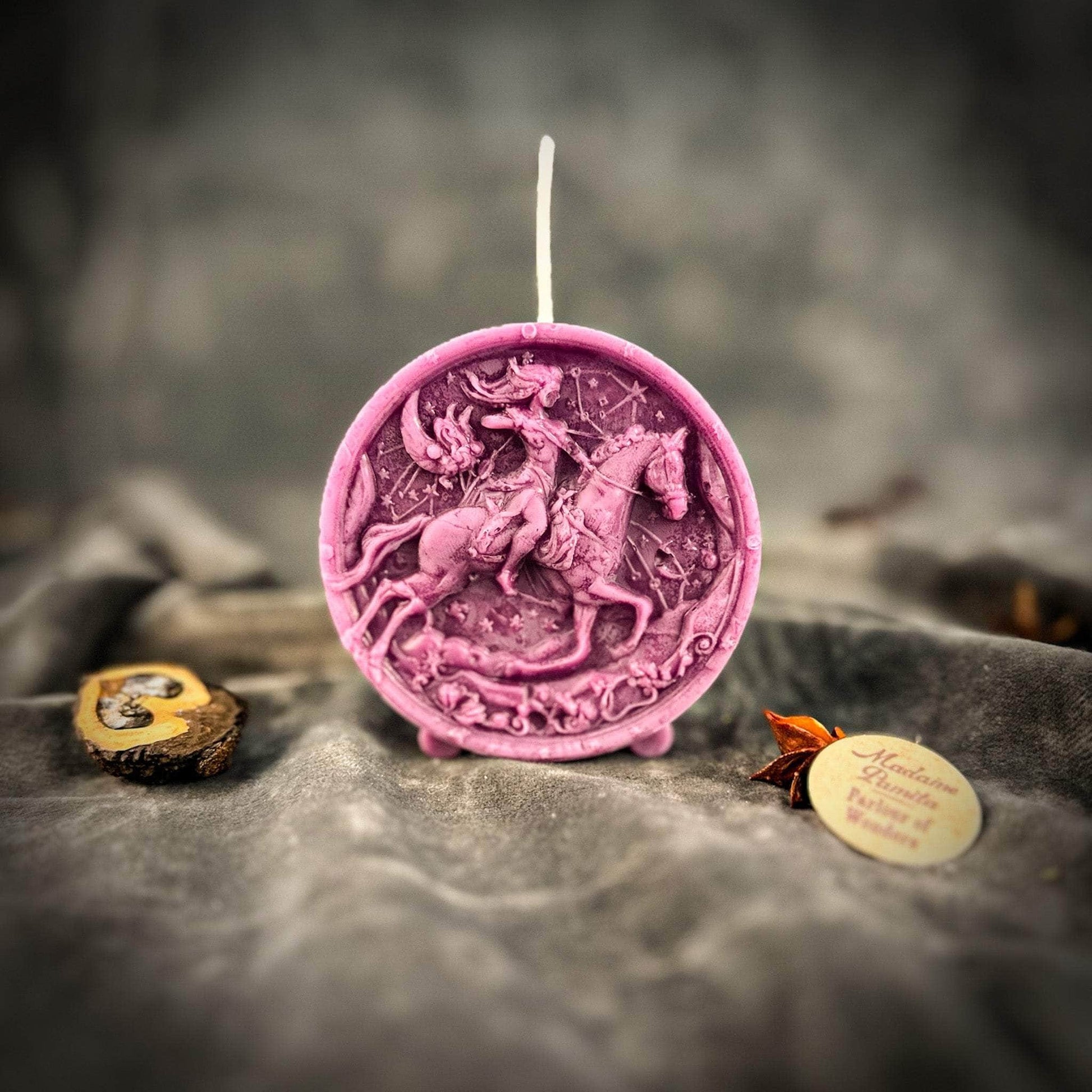 Parlour of Wonders Beeswax Candle Purple (Power) Beeswax Sagittarius Archer Zodiac Spell Candle Beeswax Sagittarius Archer Zodiac Spell Candle