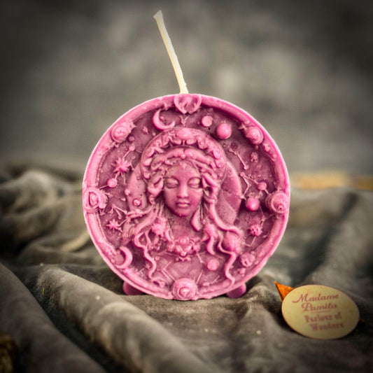 Parlour of Wonders Beeswax Candle Purple (Power) Beeswax Virgo Maiden Zodiac Spell Candle Beeswax Virgo Maiden Zodiac Spell Candle