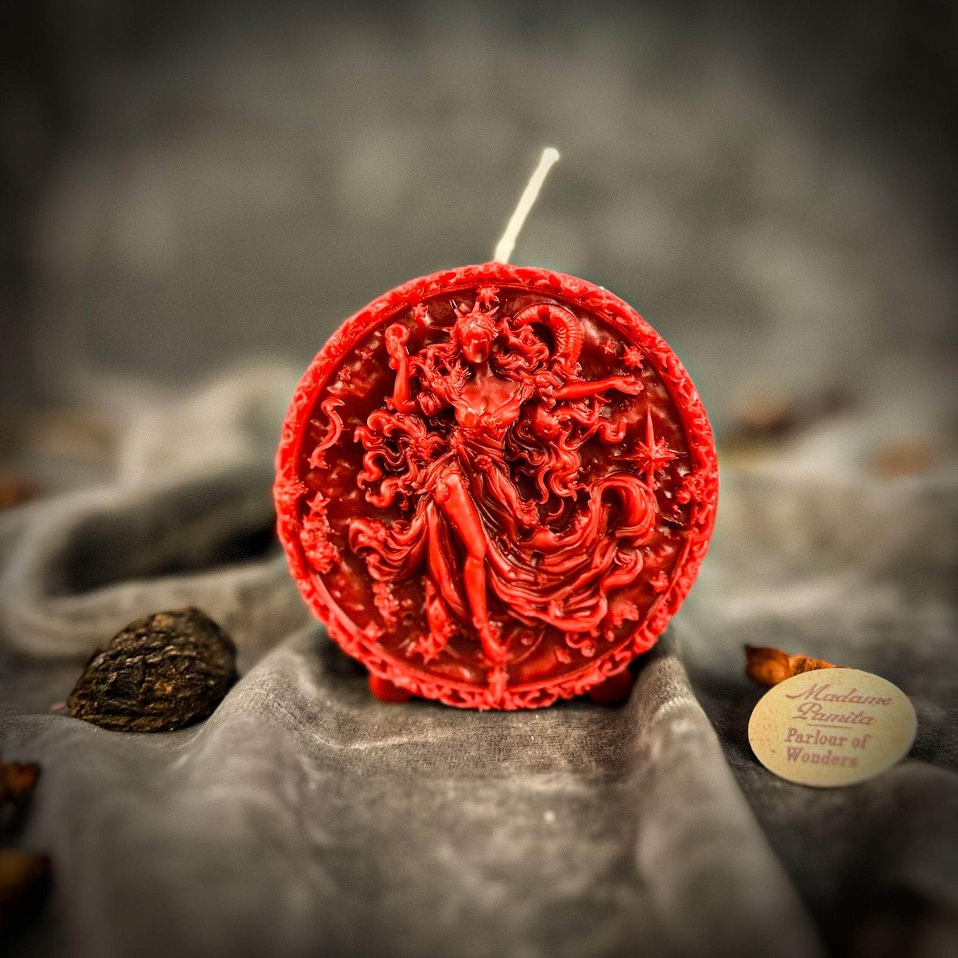 Parlour of Wonders Beeswax Candle Red (Passion) Beeswax Aquarius Water Bearer Zodiac Spell Candle Beeswax Aquarius Water Bearer Zodiac Spell Candle