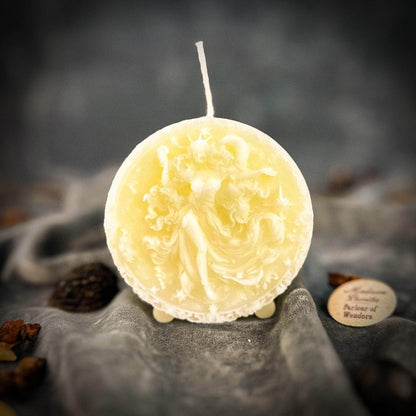 Parlour of Wonders Beeswax Candle White (Blessing) Beeswax Aquarius Water Bearer Zodiac Spell Candle Beeswax Aquarius Water Bearer Zodiac Spell Candle