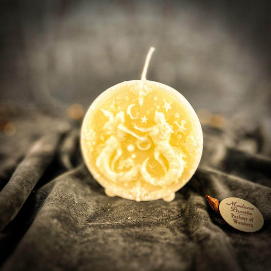 Parlour of Wonders Beeswax Candle White (Blessing) Beeswax Gemini Twins Zodiac Spell Candle Beeswax Gemini Twins Zodiac Spell Candle
