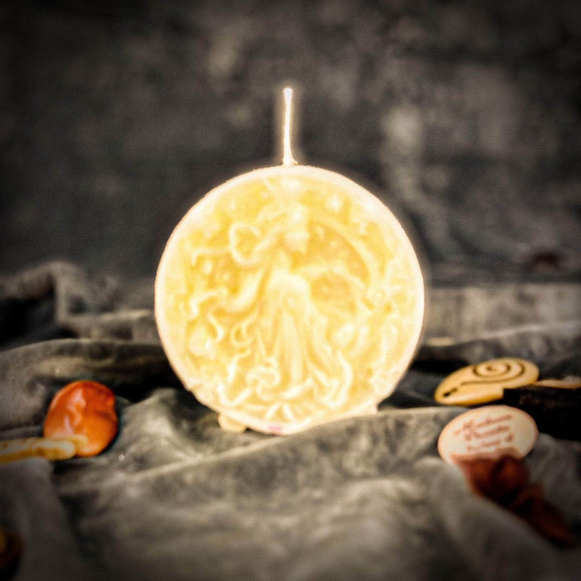 Parlour of Wonders Beeswax Candle White (Blessing) Beeswax Libra Scales Zodiac Spell Candle Beeswax Libra Scales Zodiac Spell Candle