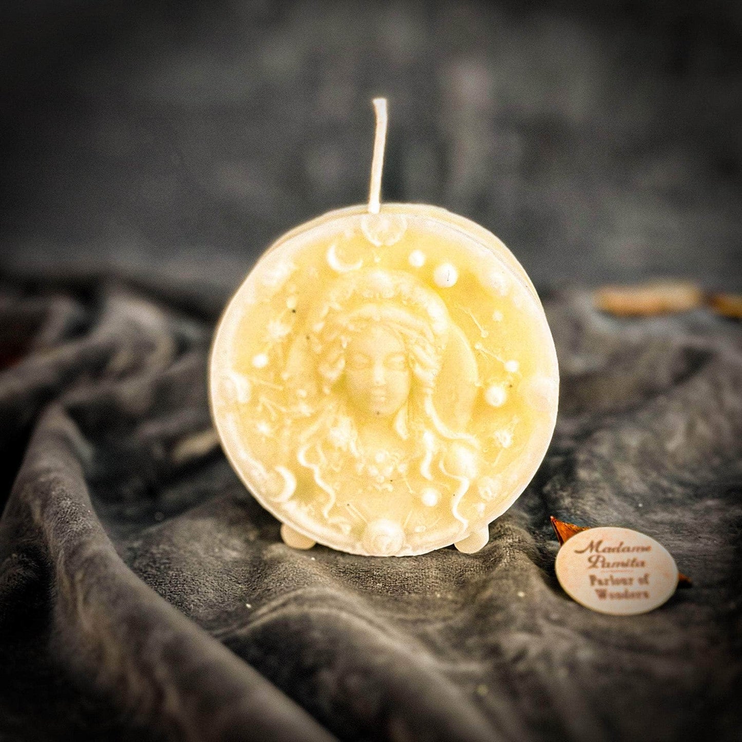 Parlour of Wonders Beeswax Candle White (Blessing) Beeswax Virgo Maiden Zodiac Spell Candle Beeswax Virgo Maiden Zodiac Spell Candle
