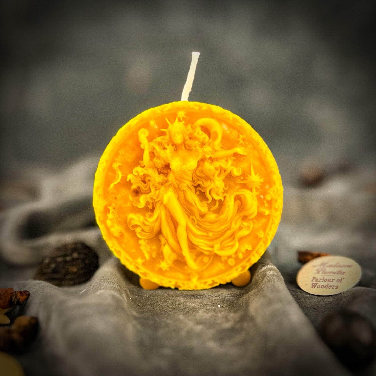 Parlour of Wonders Beeswax Candle Yellow (Success) Beeswax Aquarius Water Bearer Zodiac Spell Candle Beeswax Aquarius Water Bearer Zodiac Spell Candle