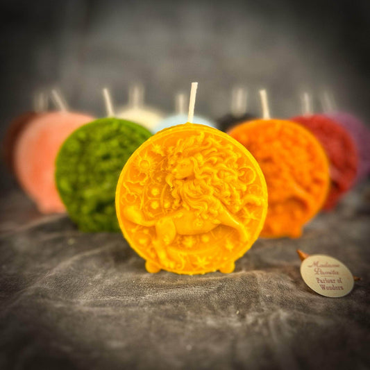 Parlour of Wonders Beeswax Leo Lion Zodiac Spell Candle Beeswax Leo Lion Zodiac Spell Candle