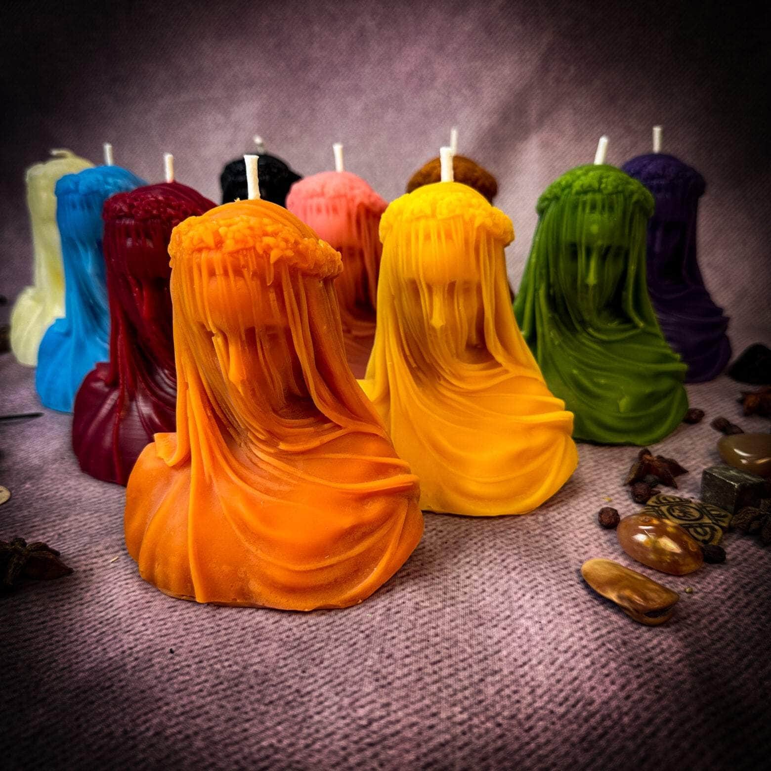 Parlour of Wonders Beeswax Veil of Secrets Spell Candle Beeswax Veil of Secrets Spell Candle