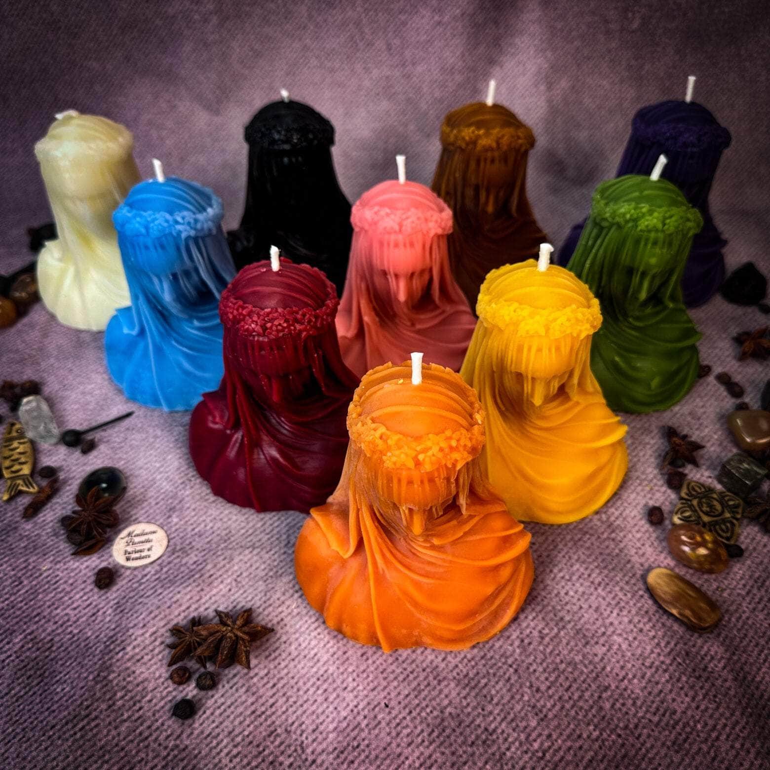Parlour of Wonders Beeswax Veil of Secrets Spell Candle Beeswax Veil of Secrets Spell Candle