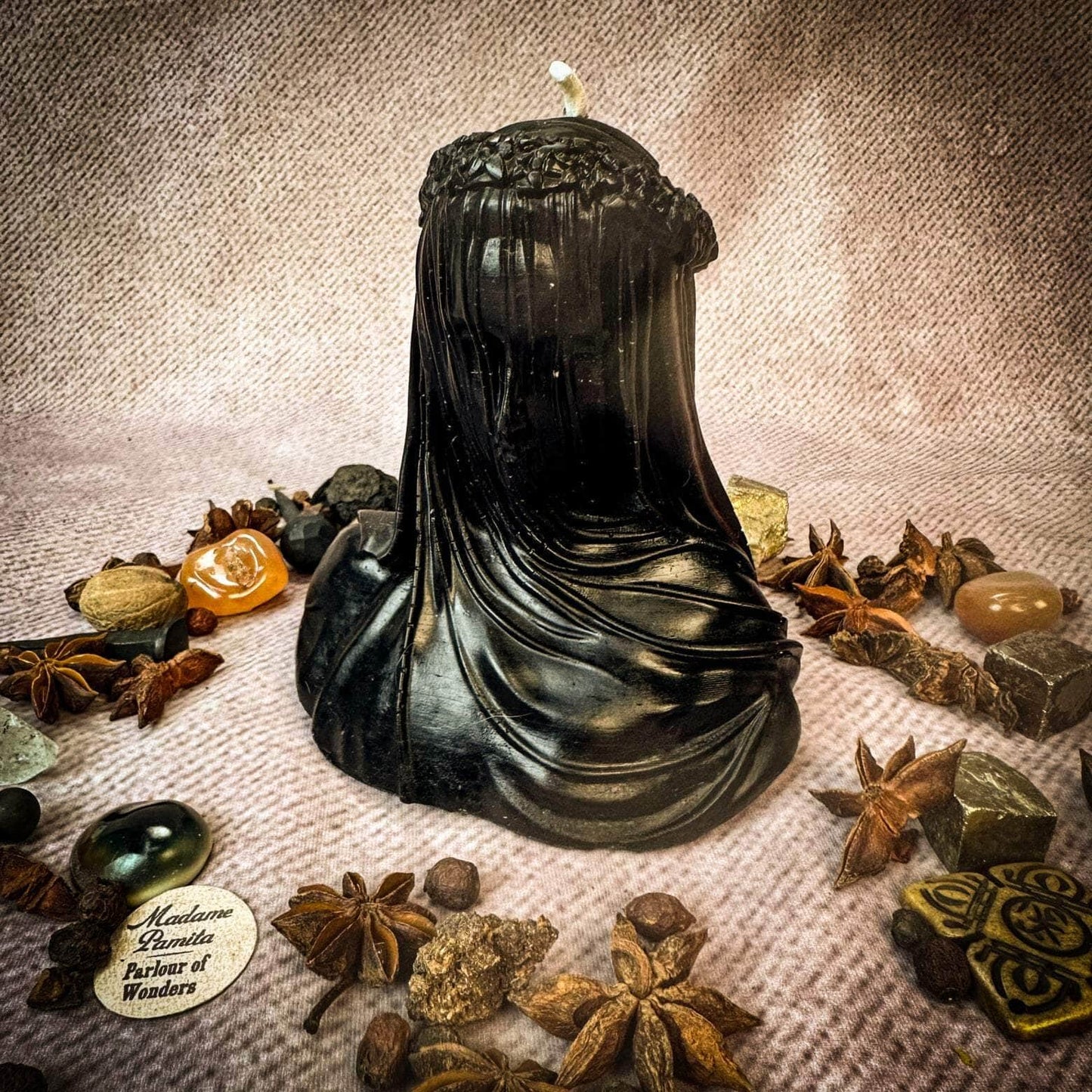 Parlour of Wonders Black (Protecting Secrets) Beeswax Veil of Secrets Spell Candle Beeswax Veil of Secrets Spell Candle