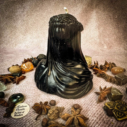 Parlour of Wonders Black (Protecting Secrets) Beeswax Veil of Secrets Spell Candle Beeswax Veil of Secrets Spell Candle