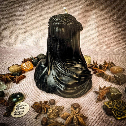 Parlour of Wonders Black (Protecting Secrets) Beeswax Veil of Secrets Spell Candle Beeswax Veil of Secrets Spell Candle
