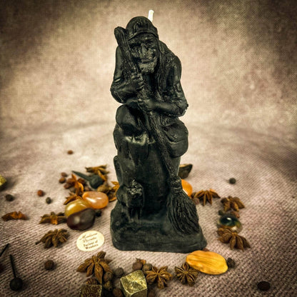 Parlour of Wonders Black (Protection) Beeswax Baba Yaga Spell Candle Beeswax Baba Yaga Spell Candle