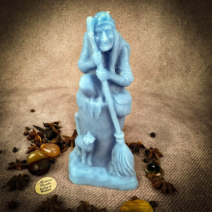 Parlour of Wonders Blue (Healing) Beeswax Baba Yaga Spell Candle Beeswax Baba Yaga Spell Candle