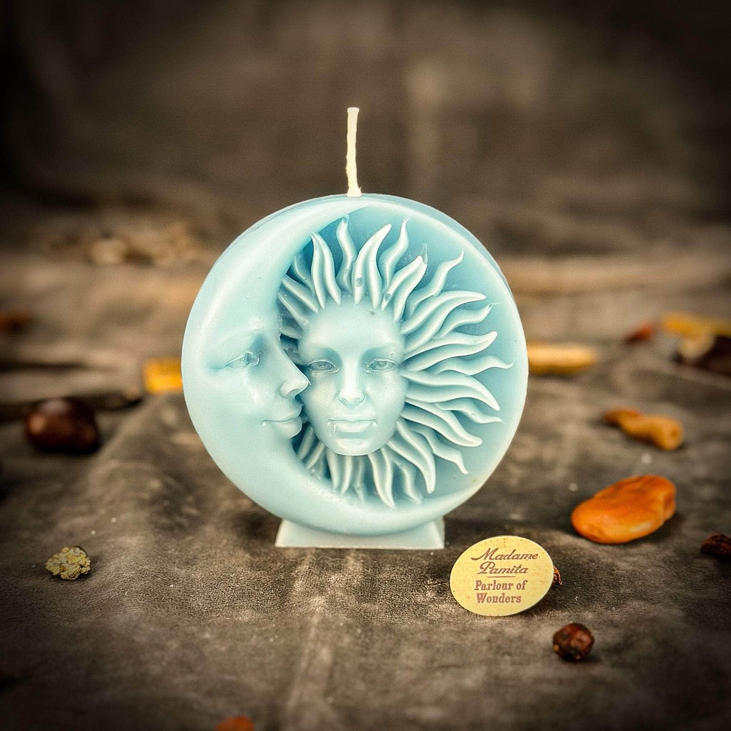 Parlour of Wonders Blue (Health) Beeswax Equinox and Solstice Spell Candle Beeswax Equinox and Solstice Spell Candle