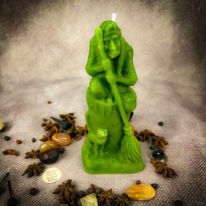 Parlour of Wonders Green (Generosity) Beeswax Baba Yaga Spell Candle Beeswax Baba Yaga Spell Candle