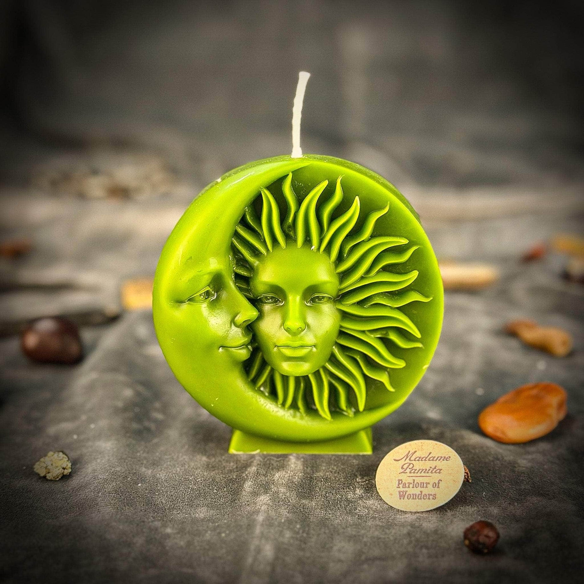 Parlour of Wonders Green (Prosperity) Beeswax Equinox and Solstice Spell Candle Beeswax Equinox and Solstice Spell Candle