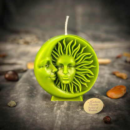Parlour of Wonders Green (Prosperity) Beeswax Equinox and Solstice Spell Candle Beeswax Equinox and Solstice Spell Candle