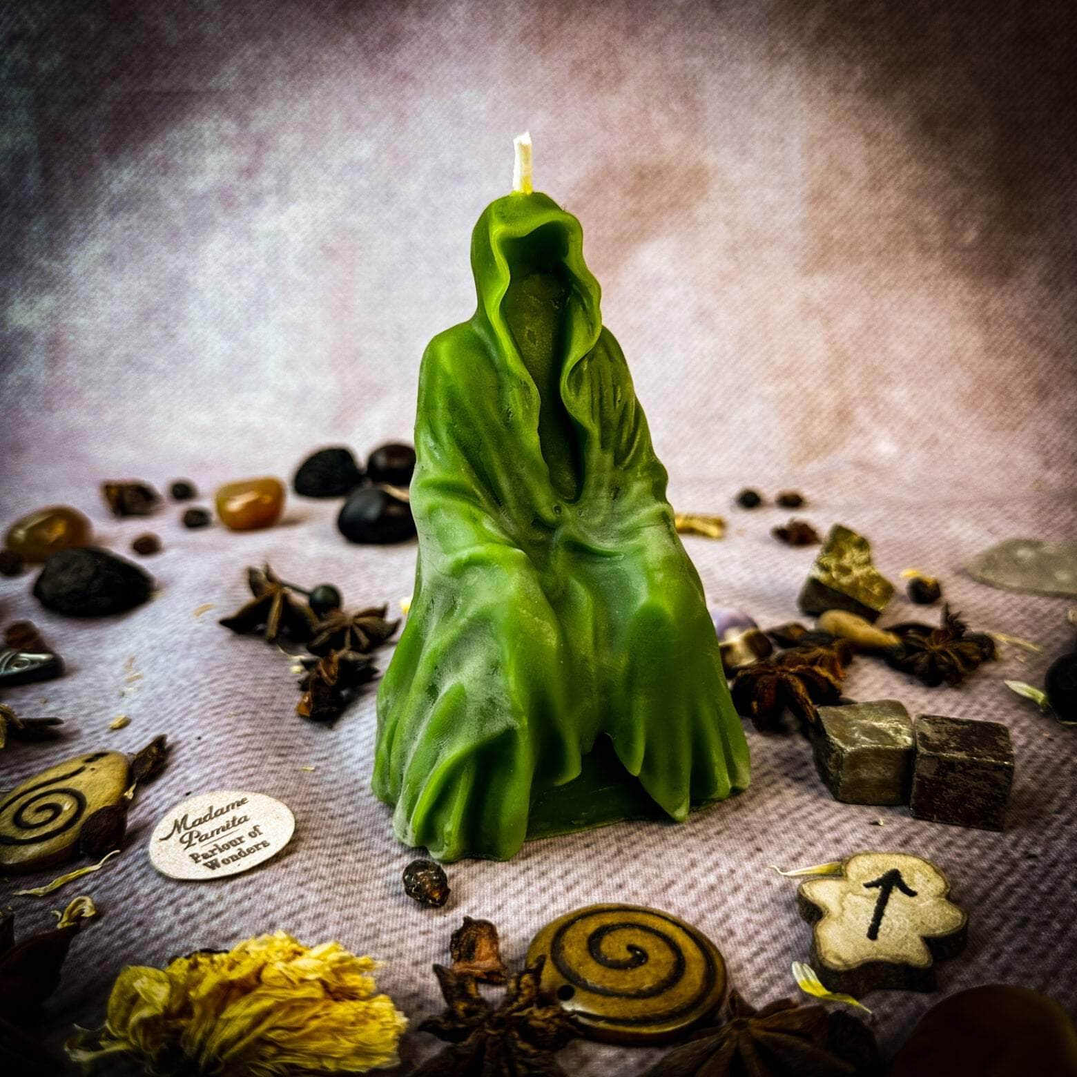 Parlour of Wonders Green (Prosperity) Beeswax Seer Spirit Spell Candle Beeswax Seer Spirit Spell Candle