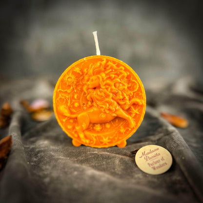 Parlour of Wonders Orange (Removing Blocks) Beeswax Leo Lion Zodiac Spell Candle Beeswax Leo Lion Zodiac Spell Candle