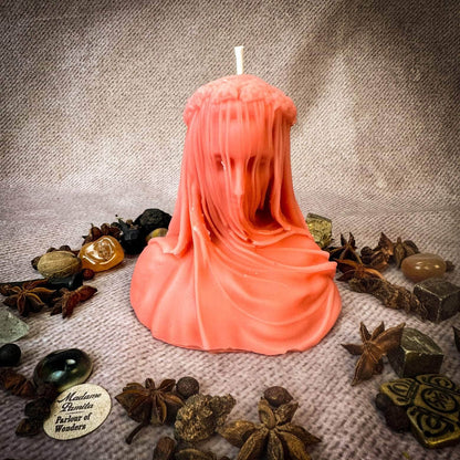 Parlour of Wonders Pink (Hiding Family Secrets) Beeswax Veil of Secrets Spell Candle Beeswax Veil of Secrets Spell Candle