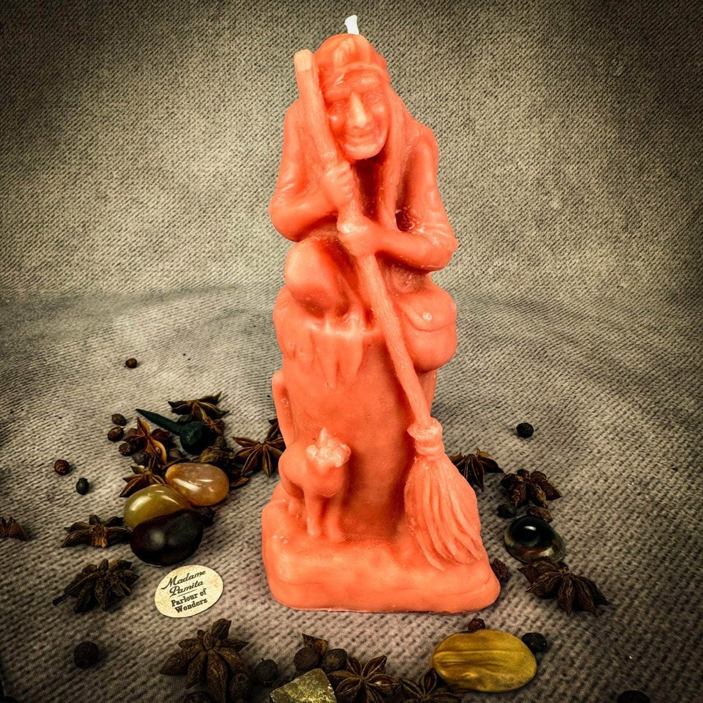 Parlour of Wonders Pink (Romance) Beeswax Baba Yaga Spell Candle Beeswax Baba Yaga Spell Candle