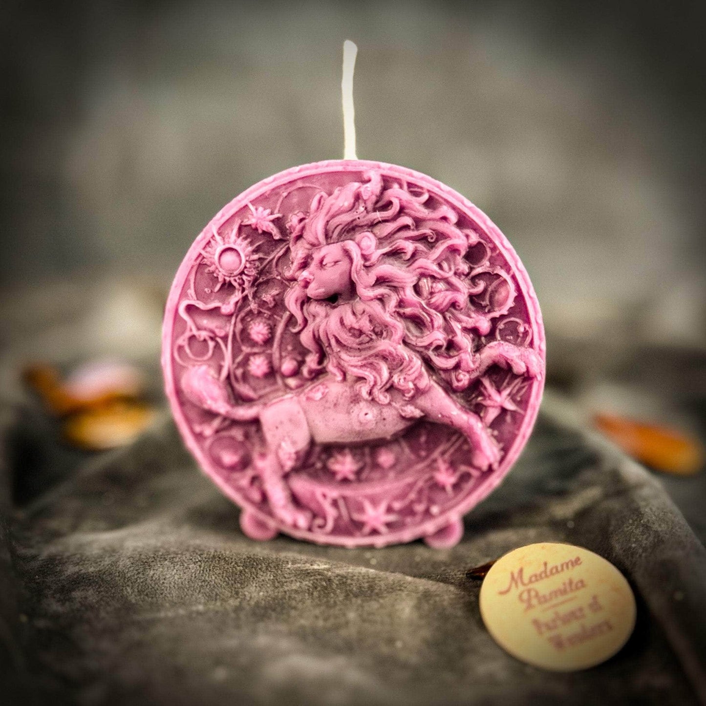 Parlour of Wonders Purple (Power) Beeswax Leo Lion Zodiac Spell Candle Beeswax Leo Lion Zodiac Spell Candle