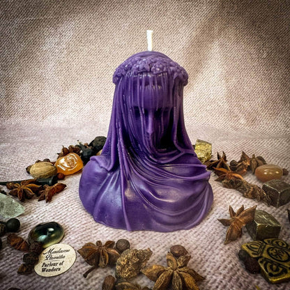 Parlour of Wonders Purple (Truthful Psychic Messages) Beeswax Veil of Secrets Spell Candle Beeswax Veil of Secrets Spell Candle
