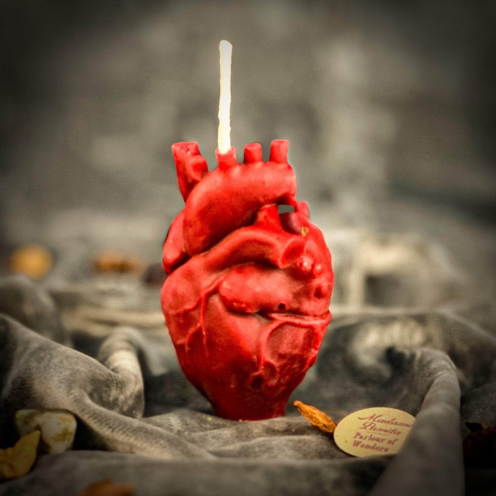Parlour of Wonders Red (Passion) Beeswax Anatomical Heart Spell Candle Beeswax Anatomical Heart Spell Candle