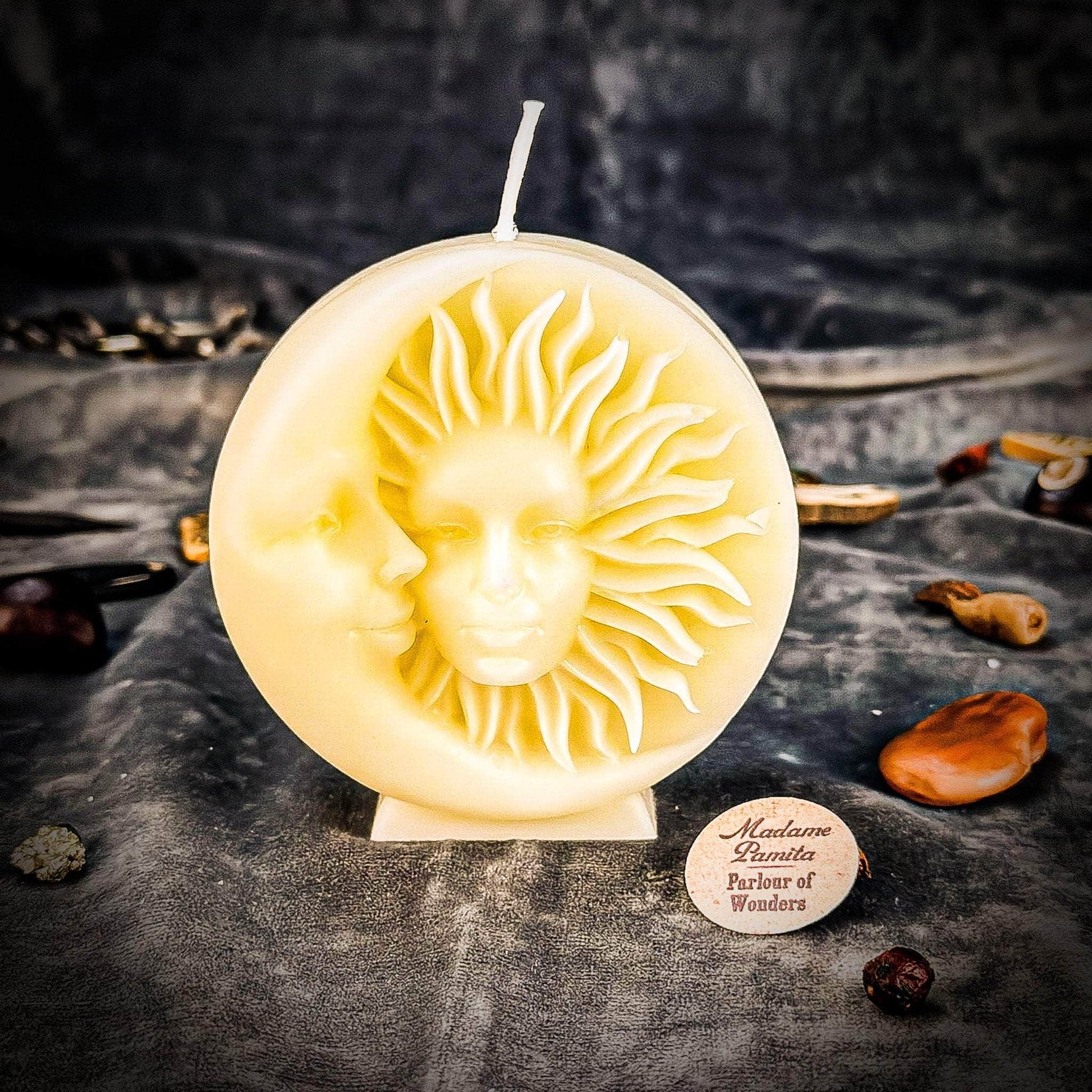 Parlour of Wonders White (Blessing) Beeswax Equinox and Solstice Spell Candle Beeswax Equinox and Solstice Spell Candle