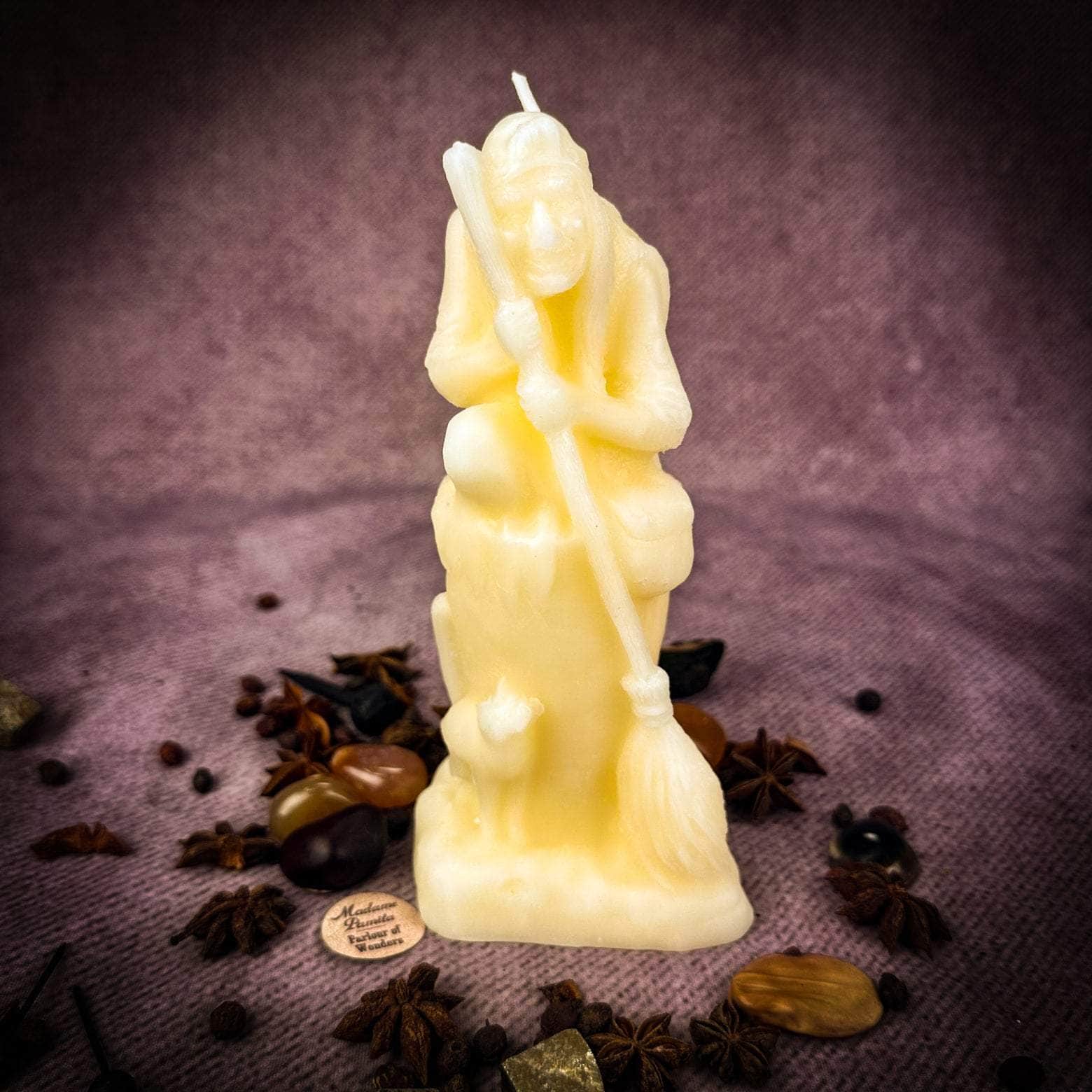 Parlour of Wonders White (Blessings) Beeswax Baba Yaga Spell Candle Beeswax Baba Yaga Spell Candle