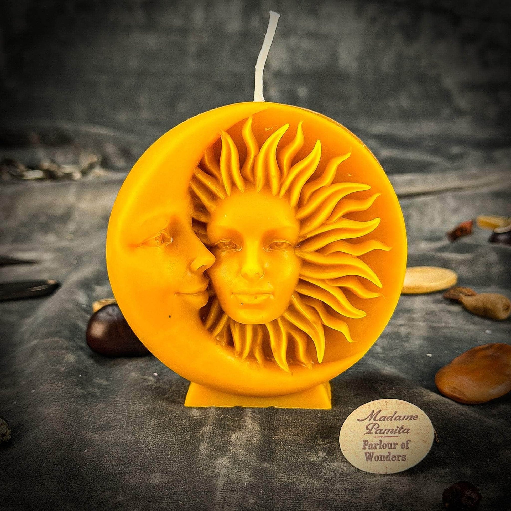 Parlour of Wonders Yellow (Fame) Beeswax Equinox and Solstice Spell Candle Beeswax Equinox and Solstice Spell Candle