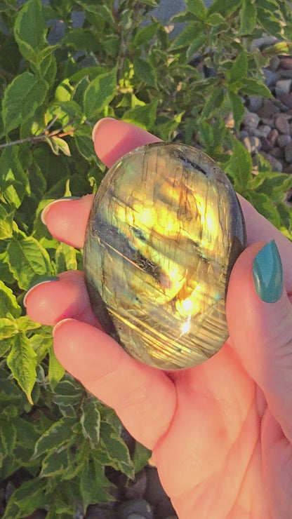 Labradorite Palm Stone (lb-01) 1.75" x 2.5"