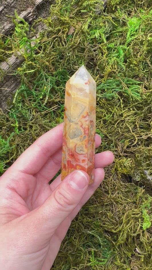 Crazy Lace Agate Tower (cl-02) 3.25" Tall