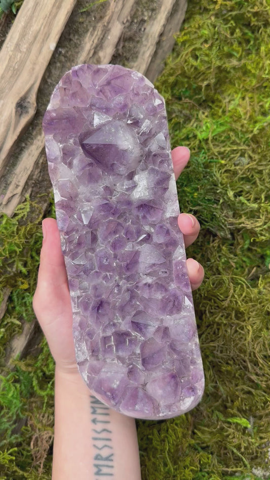 Brazilian Amethyst with Stand 8" long - Your cosmic vessel to tranquility!