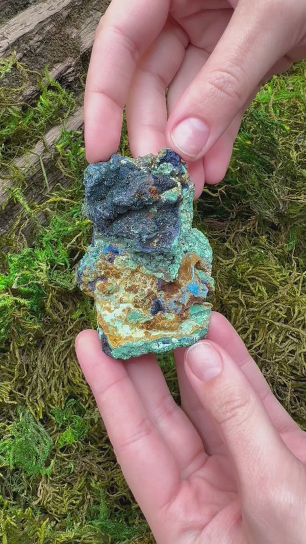 Azurite and Malachite Specimen (az-01) 3” x 4”