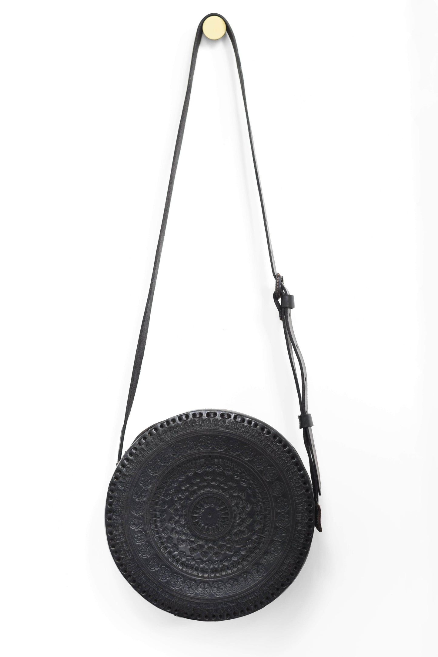 Purse & Clutch Handbags Black Embossed Circle Crossbody Embossed Circle Crossbody