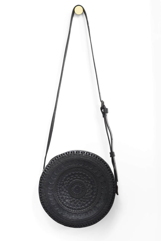 Purse & Clutch Handbags Black Embossed Circle Crossbody Embossed Circle Crossbody