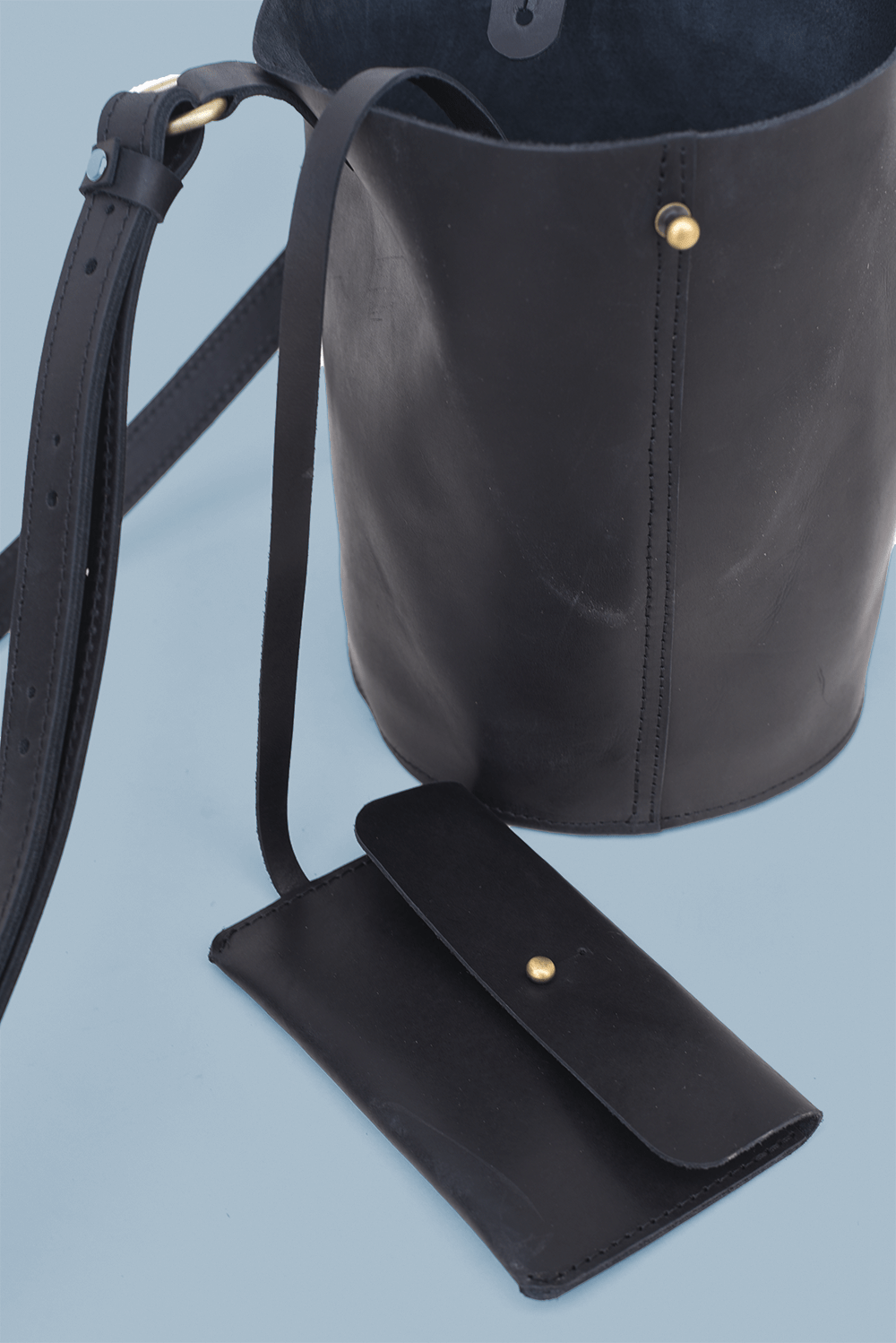 Purse & Clutch Handbags Ink Black Bucket Bag Bucket Bag