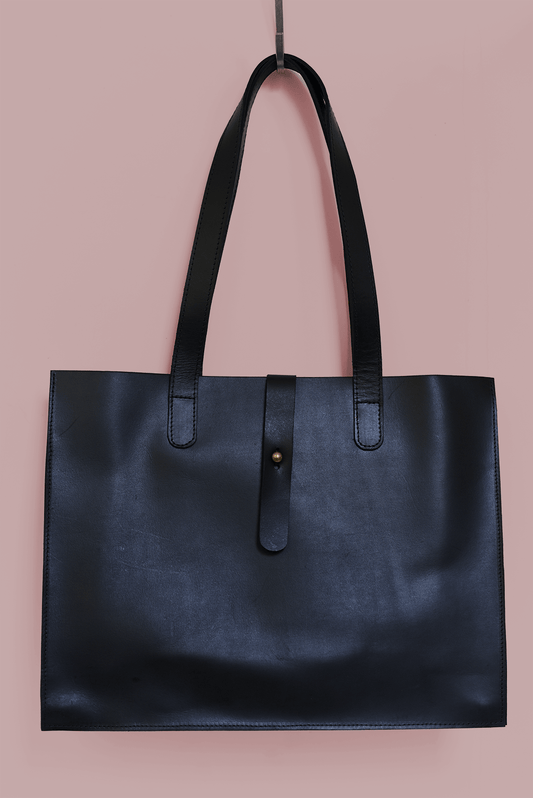 Purse & Clutch Handbags Ink Black Large Leather Handbag Large Leather Handbag