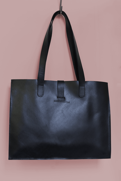 Purse & Clutch Handbags Ink Black Large Leather Handbag Large Leather Handbag