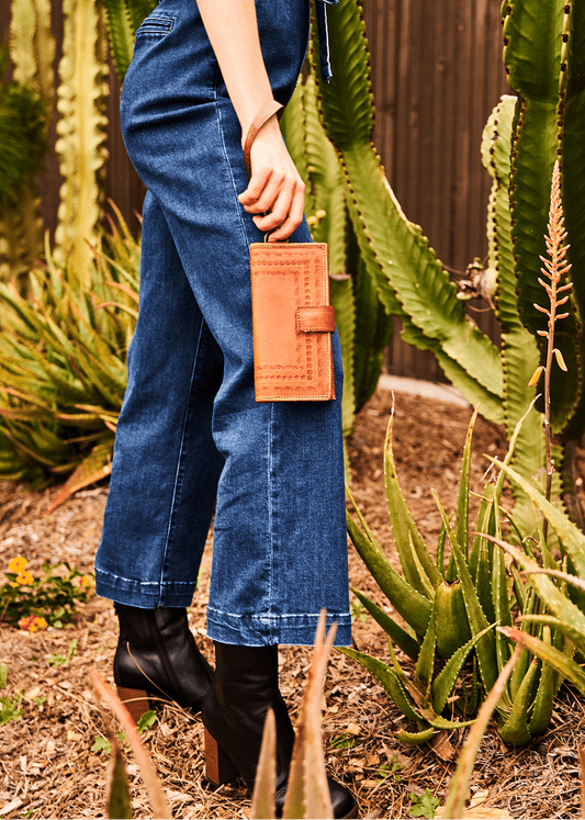 Purse & Clutch Handbags, Wallets & Cases Russet Brown Embossed Wallet Wristlet Embossed Wallet Wristlet