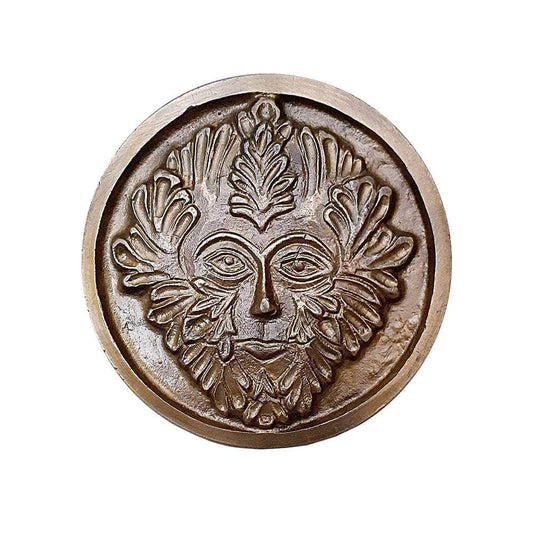 The Witches Sage LLC Figurine Greenman Altar Tile - Brass Greenman Altar Tile - Brass